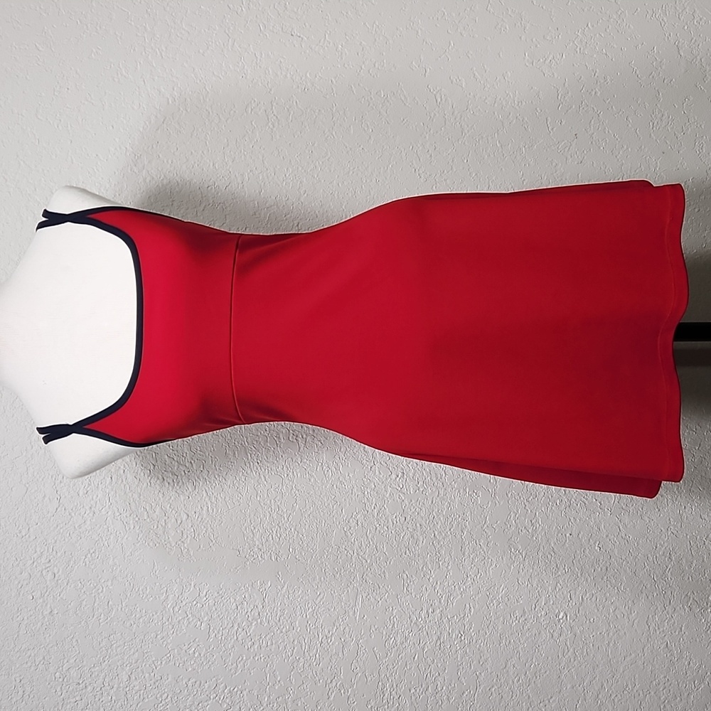 Cement Red w/Blue Straps Flowy Raised Waistline Cris Cross Back Straps No Size